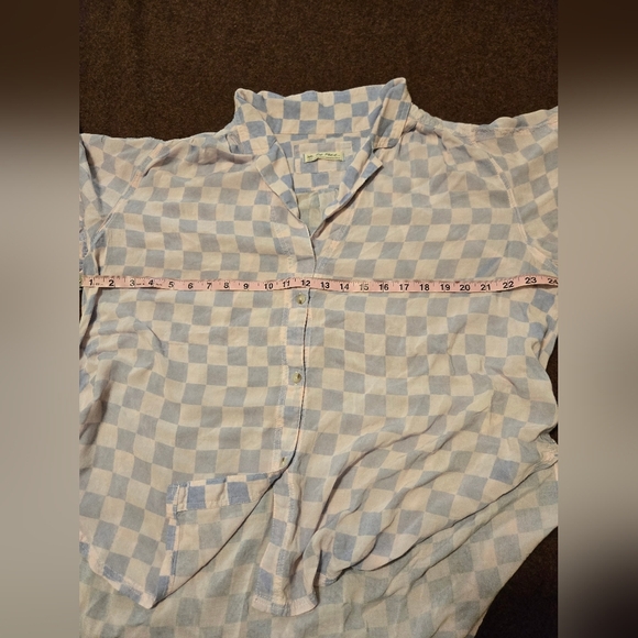 We The Free Pink And Purple Checker Oversized Shirt Size Large - Picture 7 of 12